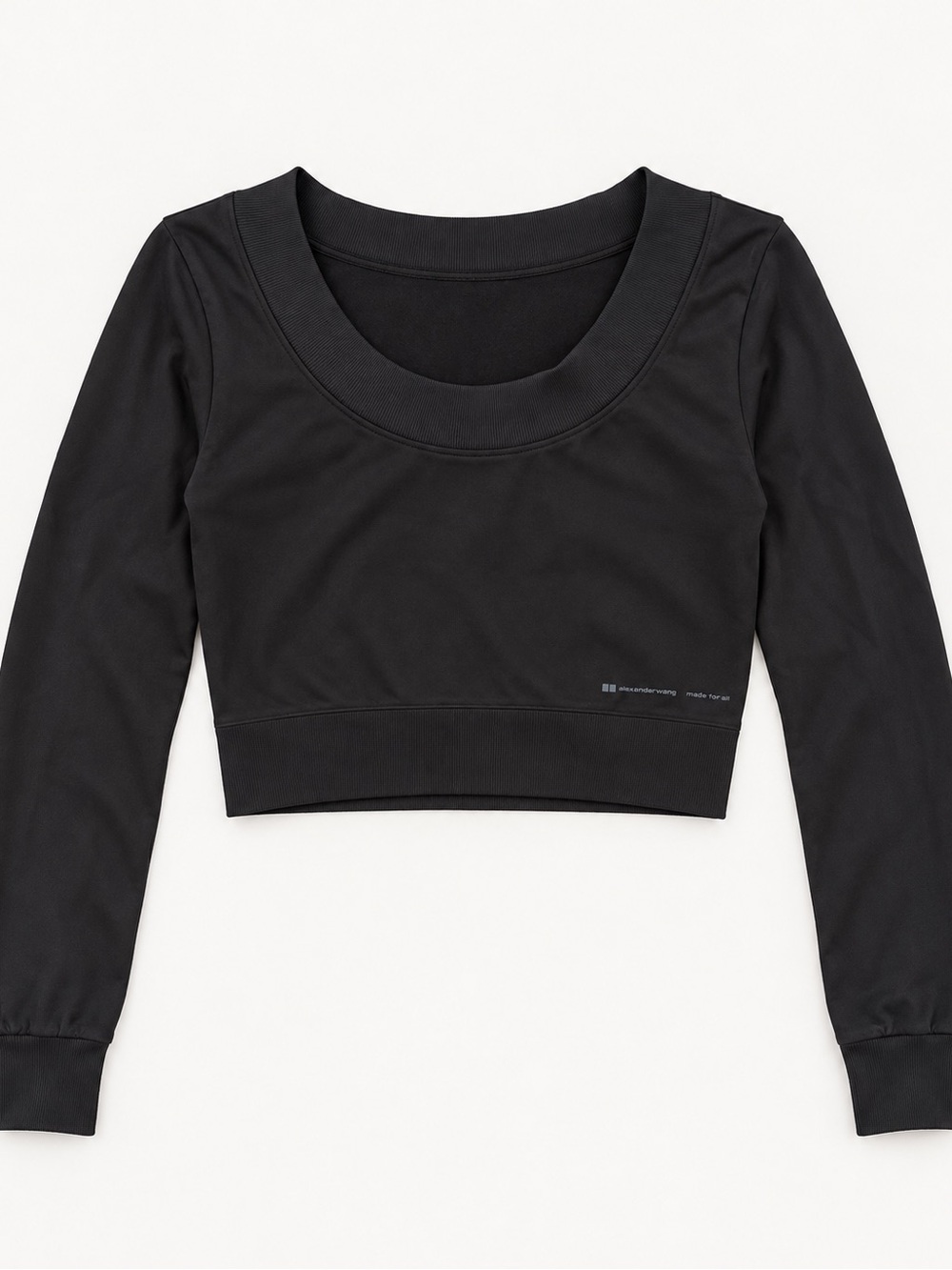 UniqloxAlexanderWang Black Long-Sleeve Crop Top